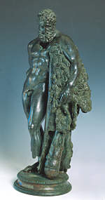 STATUA IN BRONZO DI ERCOLE DAL SANTUARIO DI ERCOLE CURINO NEI PRESSI DI SULMONA (AQ)